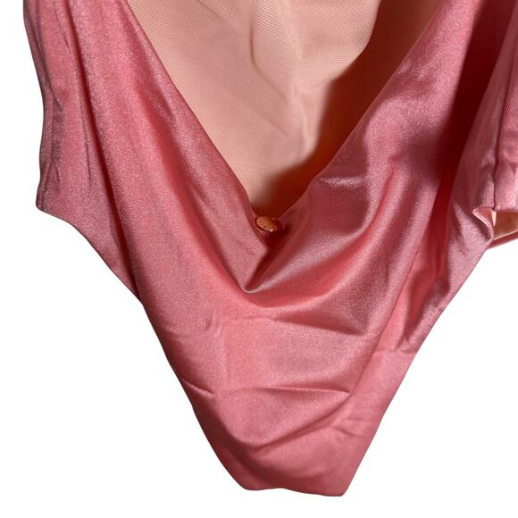 KIBYS Roxy Rose Garden Pink One Shoulder One Piece Swimsuit Size Medium - Picture 12 of 13